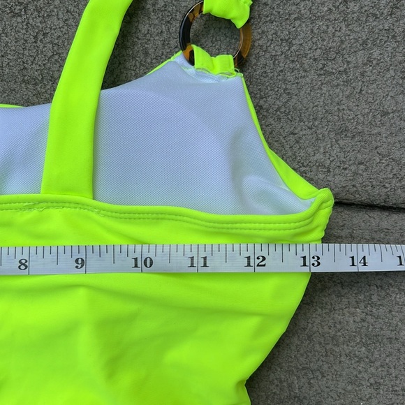 NWT Goodnight Macaroon Neon Green Cut-Out One-Piece Swimsuit Size Small - Picture 9 of 11
